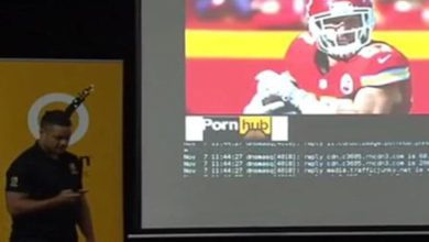 Imágenes de PornHub mostradas en pantalla pirateada en una presentación en la escuela secundaria