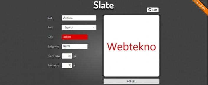 Crea GIF escribiendo el texto que quieras: Slate